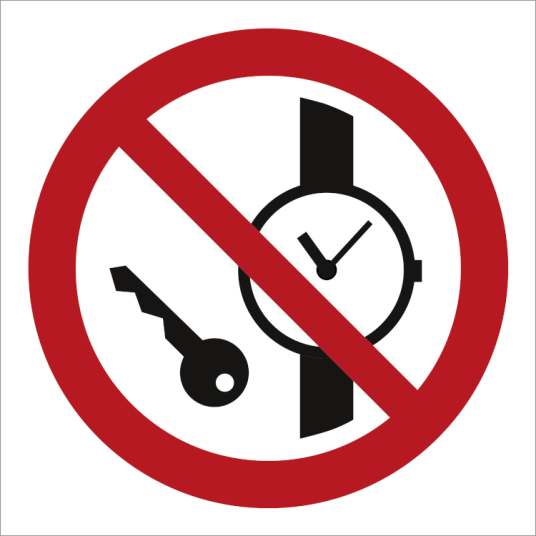 No metallic articles or watches - Selvklebende vinyl - 150 x 150 mm