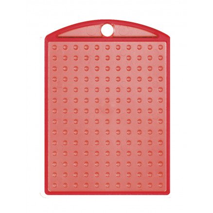 Pixelhobby Nøkkelring Medaljong Transparent Rød 3x4cm 1 stk