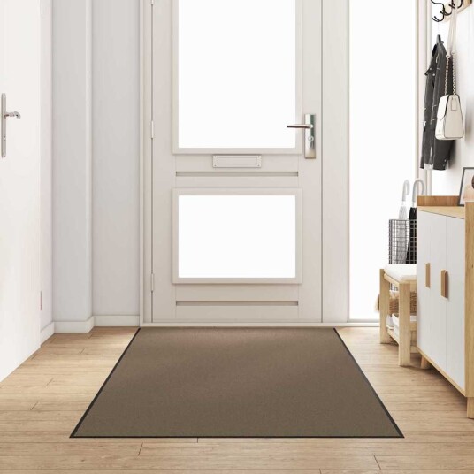 Dørmatte Beige og svart 120 x 250 cm Polypropylen og vinyl Dørmatte Beige og svart 120 x 250 cm Polypropylen og vinyl