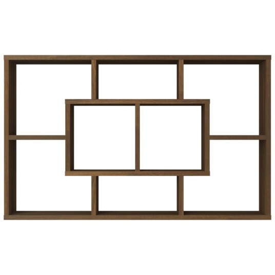 vidaXL Vegghylle brun eik 85x16x52,5 cm konstruert tre