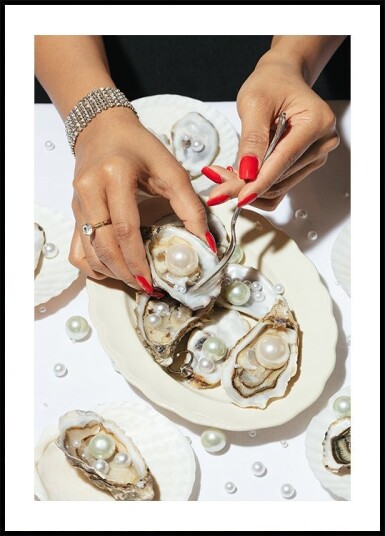 Oyster & Pearls No 01 Poster Plakat / 40x50cm