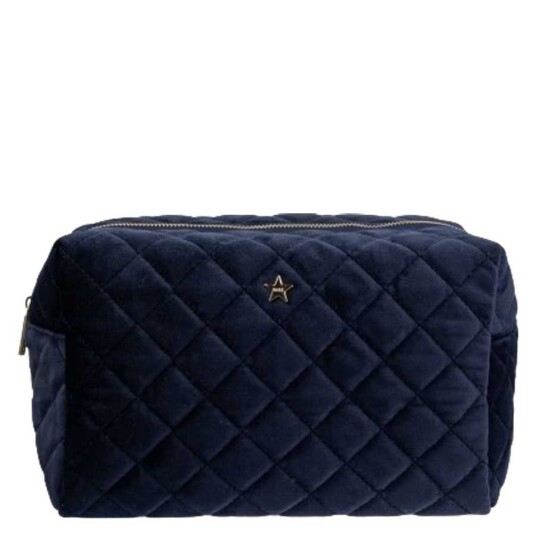 DARK Velvet Square Quilted Make-Up Pouch Large Navy Blue DARK Velvet Square Quilted Make-Up Pouch Large Navy Blue