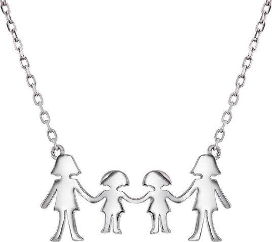 Pan Jewelry Familiesmykke i 925 sølv med mødre og to døtre