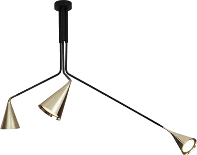 TOOY Gordon 561.13ABC Taklampe Matt Sort/ Børstet Messing