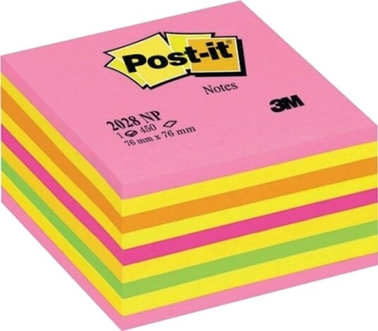 Post It Selvklebende Kube Post It 2028 Np 76X76 Mm 1X450 Kort Godterosa