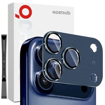 Northjo iPhone 17 Pro full beskyttelse matt metall og kameralinsebeskyttelse av herdet glass   blå