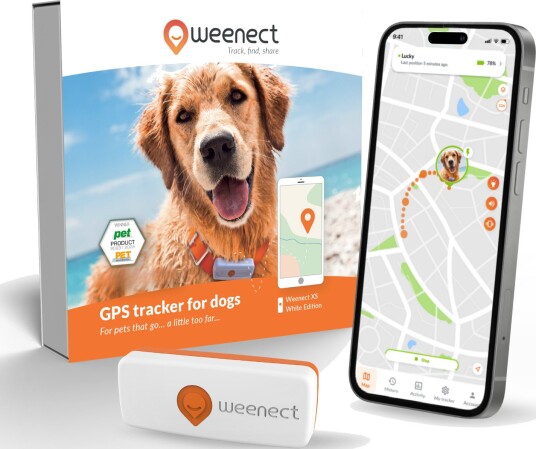 Weenect Gps-Tracker Xs For Hunder Uten Halsbånd Hvit Med Universelt Deksel