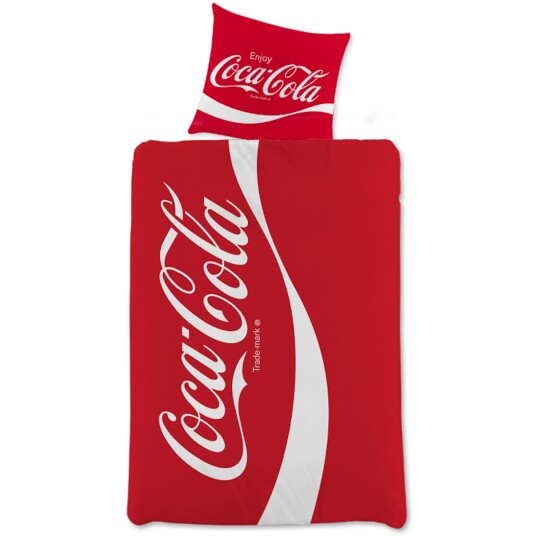 Licens Coca Cola sengetøy 140x200 cm 2 i 1 sengesett 100% bomull