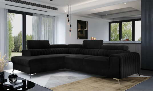 Laurece Sjeselongsofa Venstre   Svart