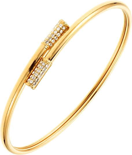 By Jolima Twist Bangle Crystal   Gold   ONE SIZE 6 cm