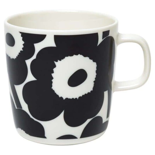 Marimekko krus 0,4L Unikko white black Marimekko krus 0,4L Unikko white black