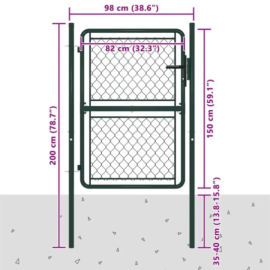 vidaXL Hageport stål 100x150 cm grønn