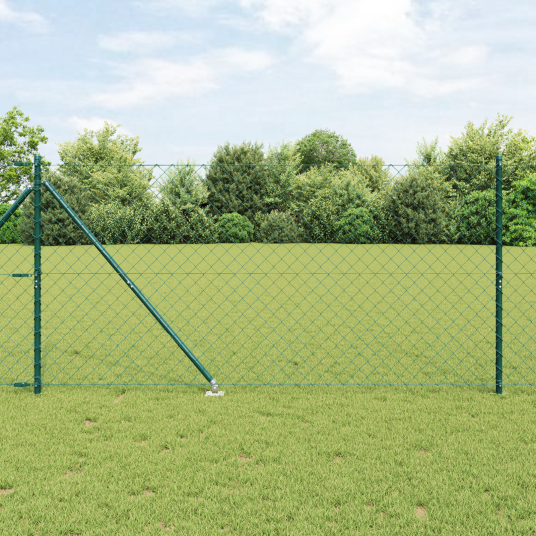 Kjedelinkgjerde med 13 Spikerposter 1.2x25 m Galvanisert stål