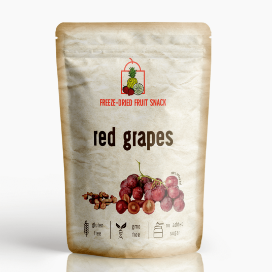 Frysetørkede røde druer 26g 100% naturlige Veske Frysetørkede røde druer 26g 100% naturlige Veske