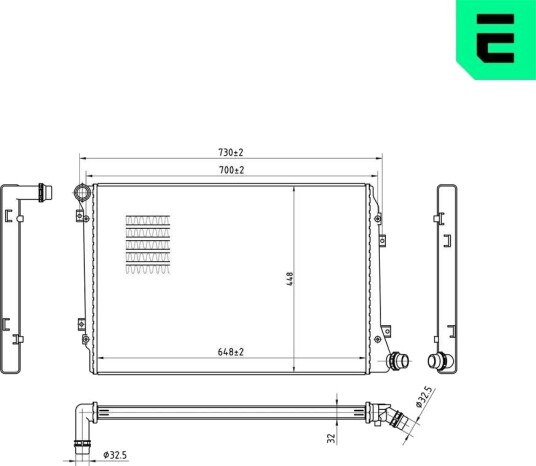 ERA 673043 Radiator motorkjøling ERA 673043 Radiator motorkjøling