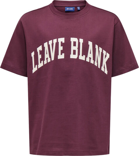 ONLY & SONS Osjfred Life Rlx Ss Tee Lb Burgundy 122 128