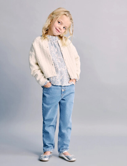 Mango Paper Bag Jeans With Buttons Blue 18 24M