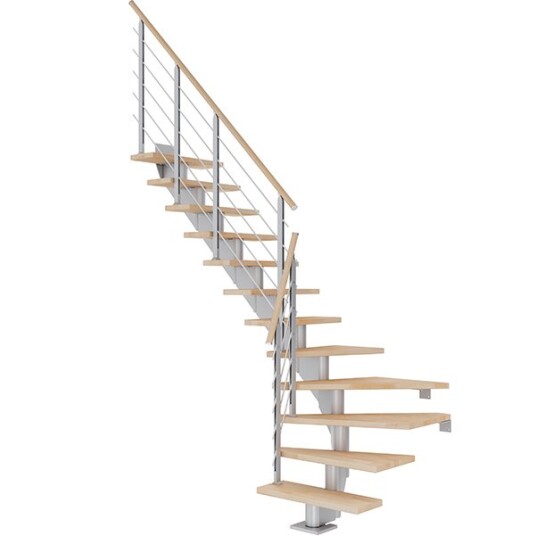 Dolle Hamburg L-trapp I Pearl Grey-design-oljeret Bøk-75-12 - Loddret Høyde 240 279 Cm Dolle Hamburg L-trapp I Pearl Grey-design-oljeret Bøk-75-12 - Loddret Høyde 240 279 Cm