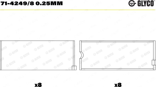 Stempelstanglager GLYCO 71-4249/8 0.25mm