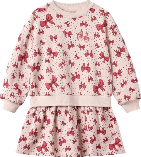 Wheat Kjole Maggie Mandel Peach Sløyfer Wheat 6 år (116) Kjole Beige Rosa Rød