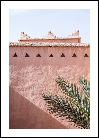 Palm and pink building Plakat Plakat / 100x150cm