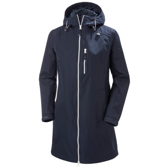 Helly Hansen Dame Lang Belfast 3/4 Length Regnjakke Marineblå M MarineblåM