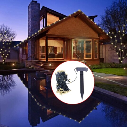 vidaXL Soldrevet LED-lysslynge varmhvit julepynt