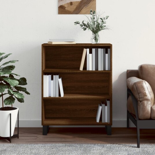 vidaXL Hylle brun eik 69,5x32,5x90 cm konstruert tre
