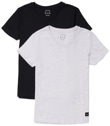 Luca &  Lola Desiderio T-Skjorte 2-pack Anthracite/Grey Melange 134-140