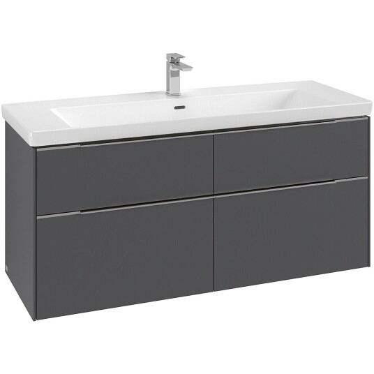 Villeroy & Boch  Subway 3.0 Servantskap m/4 skuffer 1272x576x478 mm Grafitt Matt