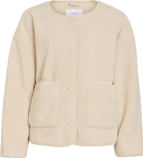 Vila Vililli L/S Teddy Jacket/Pb Cream 44