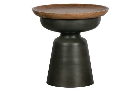 WOOOD Dana Sidebord Tre/Metall Sort Ø48 cm