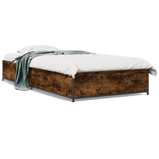  Sengeramme røkt eik 100x200 cm konstruert tre og metall 8721012986343