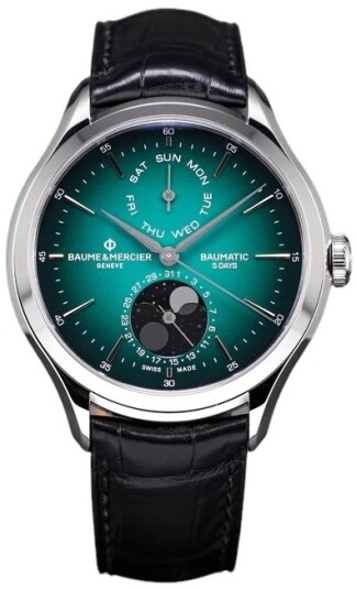 Baume & Mercier Herreklokke M0A10654 Clifton Grønn/Lær Ø42 mm Baume & Mercier Herreklokke M0A10654 Clifton Grønn/Lær Ø42 mm