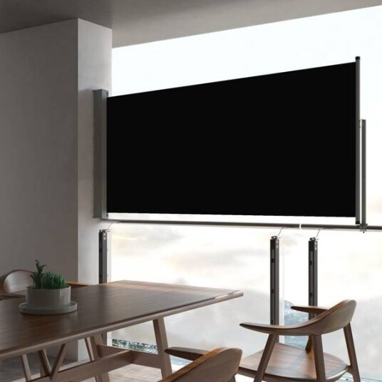 vidaXL Uttrekkbar sidemarkise 60x300 cm svart vidaXL Uttrekkbar sidemarkise 60x300 cm svart