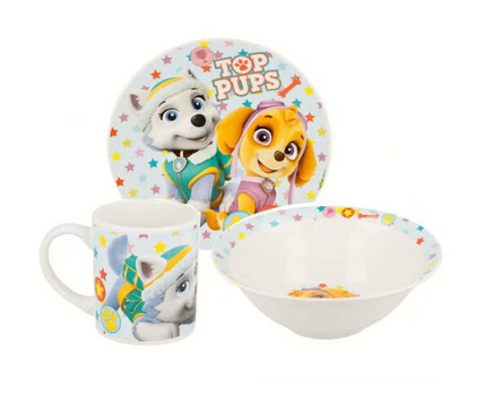 Paw Patrol Keramikk Frokostsett 3 Deler - Top Pups