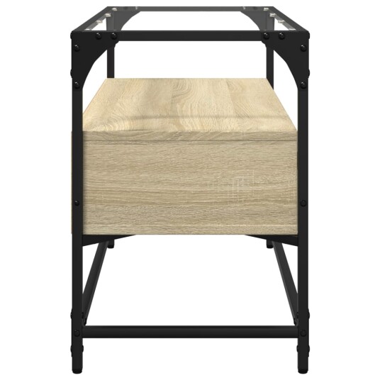 TV-benk med glasstopp sonoma eik 80x35x51 cm konstruert tre 846060 TV-benk med glasstopp sonoma eik 80x35x51 cm konstruert tre 846060