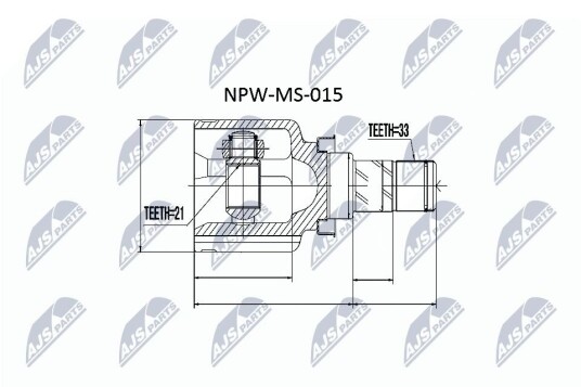 Nty Drivknute drivaksel NTY NPW MS 015