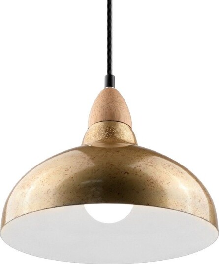 Home Décor BIRK Messing Ø19cm pendel   E27 sokkel 2m ledning metall / tre