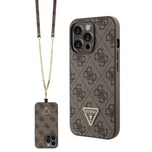 Guess Guhcp13lp4tdscpw Iphone 13 Pro / 13 6.1" Brązowy/Brown Hardcase Crossbody 4G Metal Logo