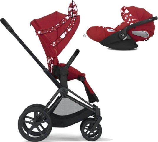 Cybex Priam Matt Black Petticoat Red Inkl. Cloud Z i Size JS