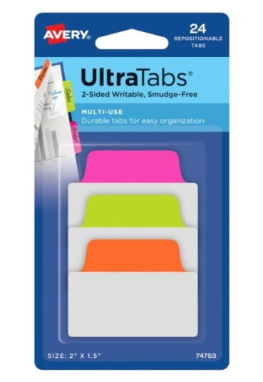 Avery Ultra Tabs Blank Faneindeks Grånn Oransje Rosa Avery Ultra Tabs Blank Faneindeks Grånn Oransje Rosa