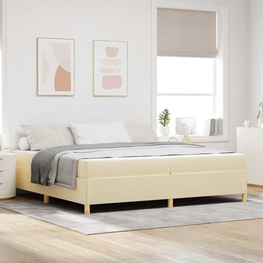  Sengestamme med madrass Krem 200 x 200 cm stoff