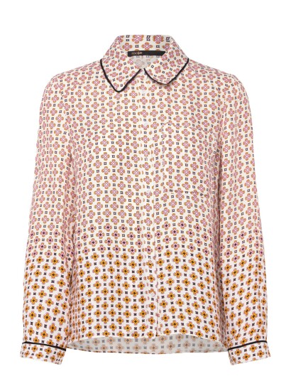 Maje Printed Viscose Shirt Pink 38 Maje Printed Viscose Shirt Pink 38