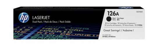 HP 126A / CE310AD - 2-Pack - Black Toner - Laser toner Svart