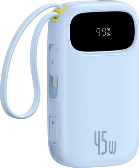 Baseus EnerFill FC31 20000mAh 45W Powerbank med Display og USB-C & Lightning Kabler - Blå Baseus EnerFill FC31 20000mAh 45W Powerbank med Display og USB-C & Lightning Kabler - Blå