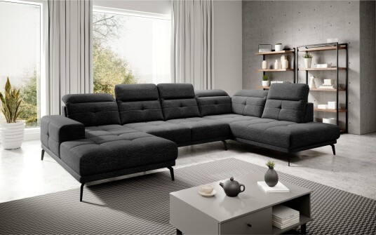 Devender Sofa m. Divan og Sjeselong Mørkegrå