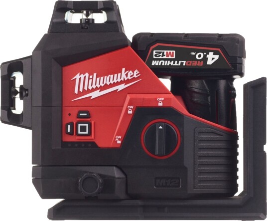 Milwaukee 3-planslaser M12 3PL-401C 12V, 1x4.0Ah, med koffert Milwaukee 3-planslaser M12 3PL-401C 12V, 1x4.0Ah, med koffert