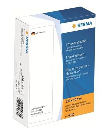 HERMA Franking labels - 500 label(s) - 130 x 40 mm