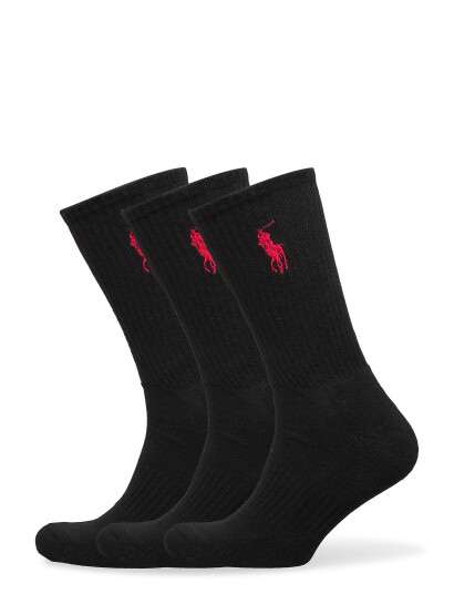 Polo Ralph Lauren Big Pony Crew Sock 3-Pack - Black - ONE SIZE